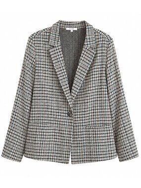 Cleo Plaid Blazer Jacket Women's XL Green Black Tan Single Button Career Office